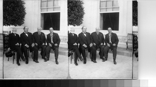 Andrew Carnegie, W.J. Bryan, J.J. Hill and John Mitchell at the White House. Wash., D.C