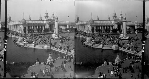 Plaza of St. Louis, Louisiana Purchase Monument and Varied Industries Building. Louisiana Purchase Exposition