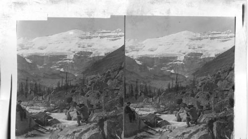 Lake Louise and the imposing Mt. Lefroy. Rocky Mts., Alberta, Canada