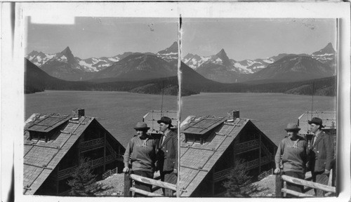 Fusilade Mt. From "Going to the Sun" Chalets W. Over Lake St. Mary to Gunsight Pass. Glacier National Park. Montana