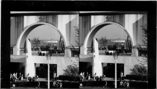 Through an archway of the States Bldg., A Century of Progress, Chicago, 1933