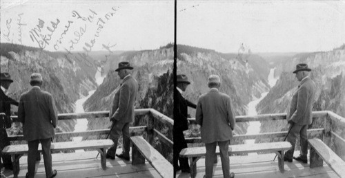 President Harding at Inspiration Point, Yellowstone Falls