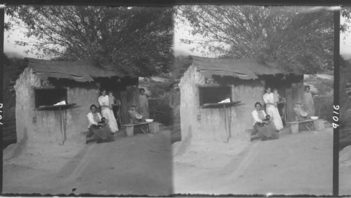 A Native Hut on the Cart Road Caracas to the Guaira. Size 10x4 feet - the home of three women and one child. Venezuela