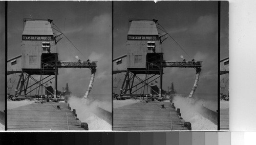 Barge loading tipple - Galveston, Tex. May 1948, Sampson. Dec. p. 24 Modern Sulphur Mining