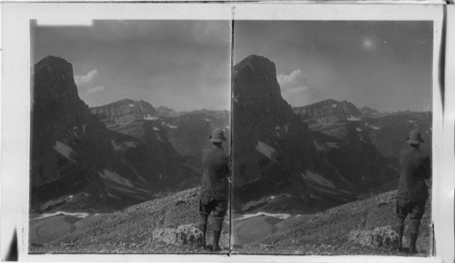 Lights and Shadows on the Rockies, N. from Piegan Pass to Mt Allen. Glacier National Park, Montana