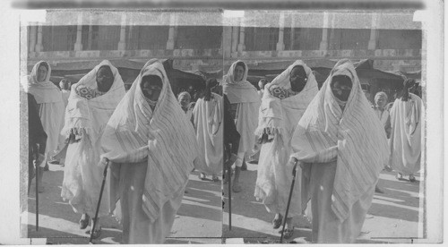 Arab women in street costume Tunis, Tunis