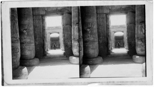 Through the First and Second Hypostle Hall Toward the Sanctuary of ammon Temple of Sethos Looking S. W. Abydos