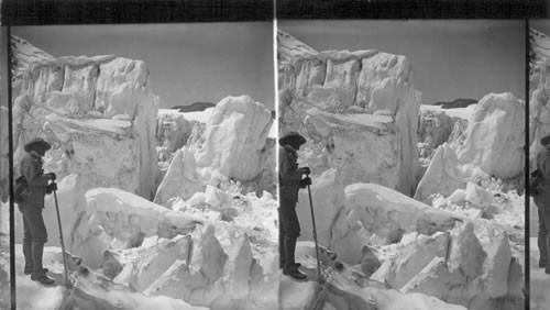 Crevasses in Glaciers of Mt. Hood. Oregon