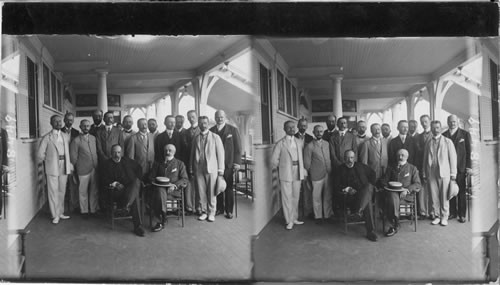 The Russian Envoys M. Witte (seated at left), Baron de Rosen (right) and staff, Peace Conference, Portsmouth, 1905, New Hampshire