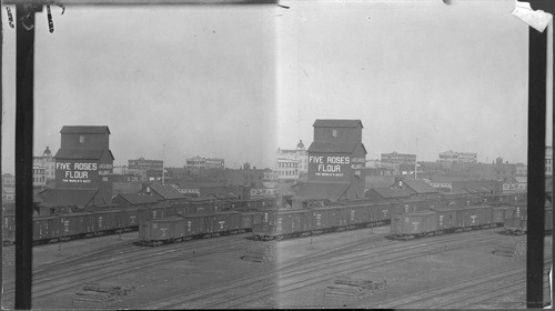 Moose Jaw looking east on C.P.R. yards, Sask