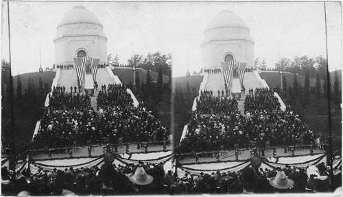 President Roosevelt at dedication of McKinley Monument, built by a million contributors. Ohio. Canton. Roosevelt Tour