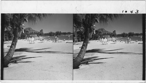 The Beach at Waikiki. Diamond Head in the Background. Honolulu. Hawaii