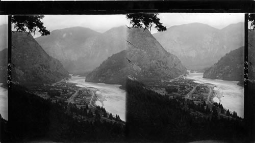 Yale and the mighty Fraser River released from the Canyon, B.C. Canada