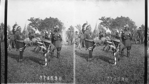 Indians, one with tambourine. Quebec Celebration. Canada