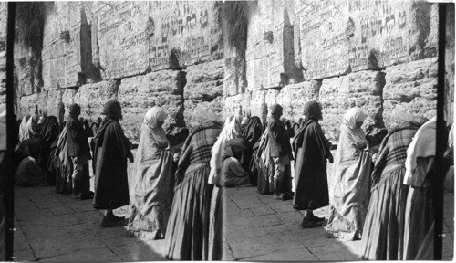 The Jews Wailing Place at Outer Wall of Temple, Jerusalem, Palestine