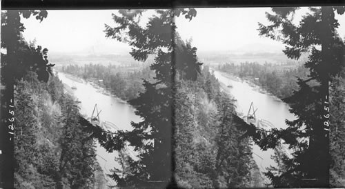 The Slough, an Arm of the Columbia River, where the great log rafts are built