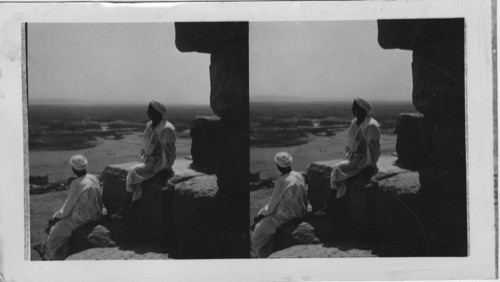 The Valley of the Nile Looking westward From Halfway up the Great Pyramid