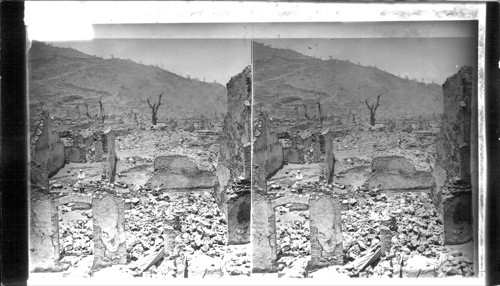 Along Rue Victor Hugo, Principal Street of the Late Charming St. Pierre - After Mont Pelee's Eruption. Martinique