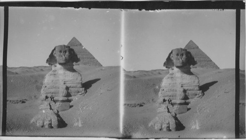The Sphinx and Second Pyramid, Gizeh. Egypt