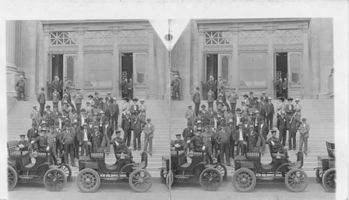 Automobile Parade Policemen in Front of Metropolitan Museum, New York City, N.Y