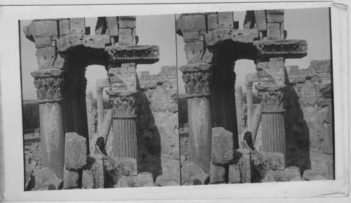 Beautiful Capital and Ruins, Interior of Temple of Jupiter Baalbec, Syria