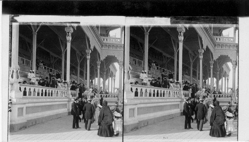 Beaux and belles of the best society assembling at the Jockey Club Grandstand, Lima, Peru