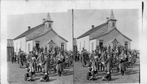 Life's Happy Hours - "Best, I guess is the old recess". Rural schoolhouse in Kansas, U.S