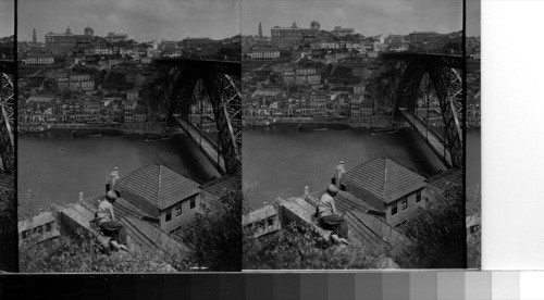 The Dom Pedro Bridge at Oporto, Portugal. Defect