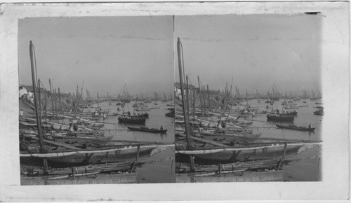 Native Boats on the Sacred Ganges River, Calcutta. India