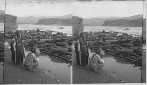 Loaded Raft on the Tigris River at Bagdad. Mesopotamia