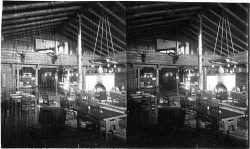 The "Rendezvous" Club Room of the famous El Tovar Hotel. Grand Canyon, Arizona
