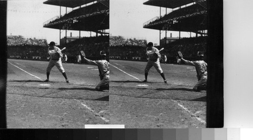 Babe Ruth at Bat passing up a wide one. World Series, 1932