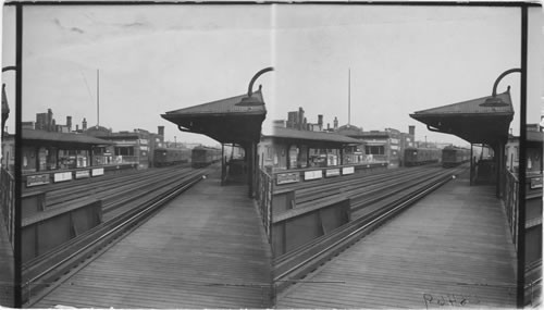 Northeastern Elevated Railway and Station, Chicago,, Ill