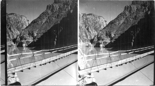 Looking across the Kaibab bridge to the geological survey water gage.You say this needs life - but I had like in all the other shots of this bridge, moreover, this was taken with the intention of making you look past this bridge to little "hanging on a wire" water gage & so if I had this foreground too important & life, the eyes would not travel past this foreground & into the little "gage" object of importance - and of course there was no physical way to get closet to the 'gage" - Again this proves that unless the critic is with the photographer or is a mental telepathist, is easy to misinterpret the intention of the cameraman