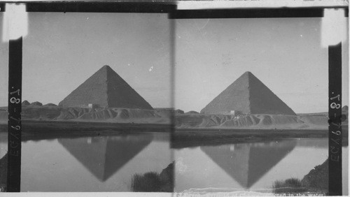 Pyramid of Cheops (reflected in the water) Egypt