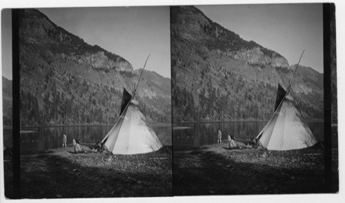 “The real American” Salish Indians at McDonald Lake. Western, Montana, 1907