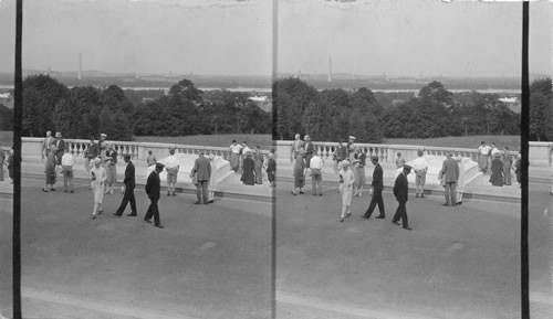 Tomb of Unknown Soldier of the World War in foreground, City of Washington in background. Arlington, VA