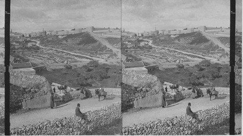 Jerusalem, “beautiful for situation,” from S. E. showing Temple sites, Palestine