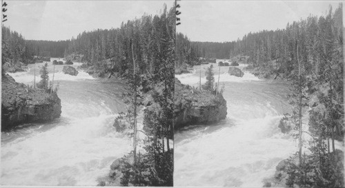 Yellowstone River Rapids at head of Upper Falls, Yellowstone Park