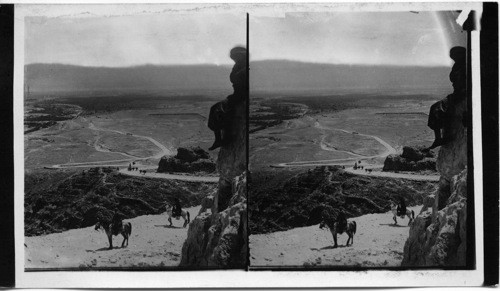 Jordan valley and Distant Moab. East from Old Jericho - Jerusalem. Palestine