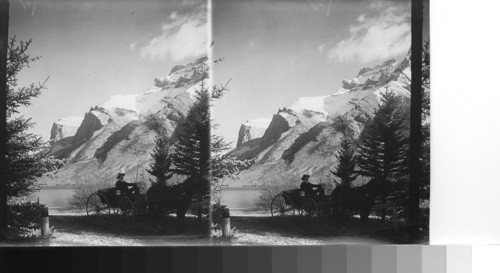 On Lake Minnewanka's Bank. Rocky Mountain Park. Canada. Alta