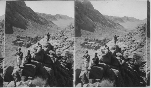 Monastery in the shadow of Mt. Sinai where Old Bible M.S.S. are treasured. (N.W.) Egypt