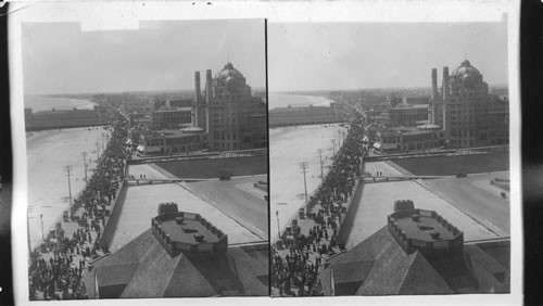 Looking S. from Hotel Traymore, past the Marlborough, Blenheim to Ocean City. New Jersey