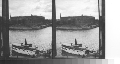 Royal palace from grand hotel window. Stockholm, Sweden