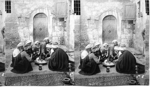 An oriental feast - rice and lamb Beeroth, Palestine