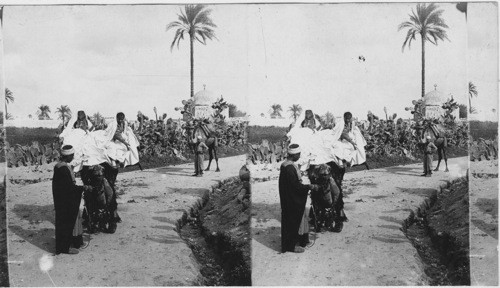 Travelers on the Plain of Sharon - near Lydda, Palestine