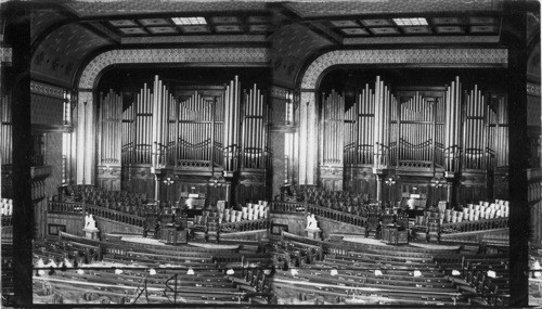 Interior of Trinity M.E. Church showing the Great Organ. Denver, Colorado