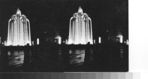 Ribbon fountain at the main entrance. French Colonial Exposition. Paris, France