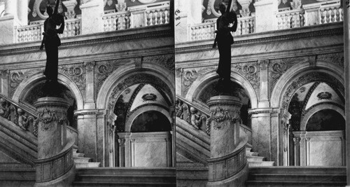 Grand Stairway Congressional Library Building. Washington