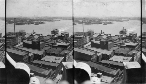 S. from National Bank of Commerce Bldg. to Ferry Boats and in distance the Norfolk Navy yard, Norfolk, VA